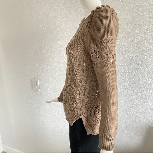 Rebecca Taylor brown open knit sweater - Picture 5 of 10